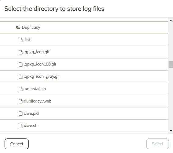 set log directory browser not showing subdirectories