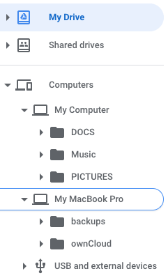 google backups for my mac